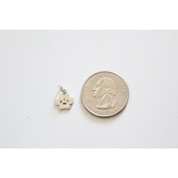 Sterling Silver Paw Print Charm - Picture 4 of 4